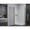 Mexen Pretoria Душ кабина Duo с отваряща се врата 90 x 80 см, прозрачна, златиста +