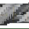 Mexen Pretoria Duo отваряща се душ кабина 90 x 80 см, прозрачна, златна + плосък поддушов коритo - 852-090-080-50-02-4010G