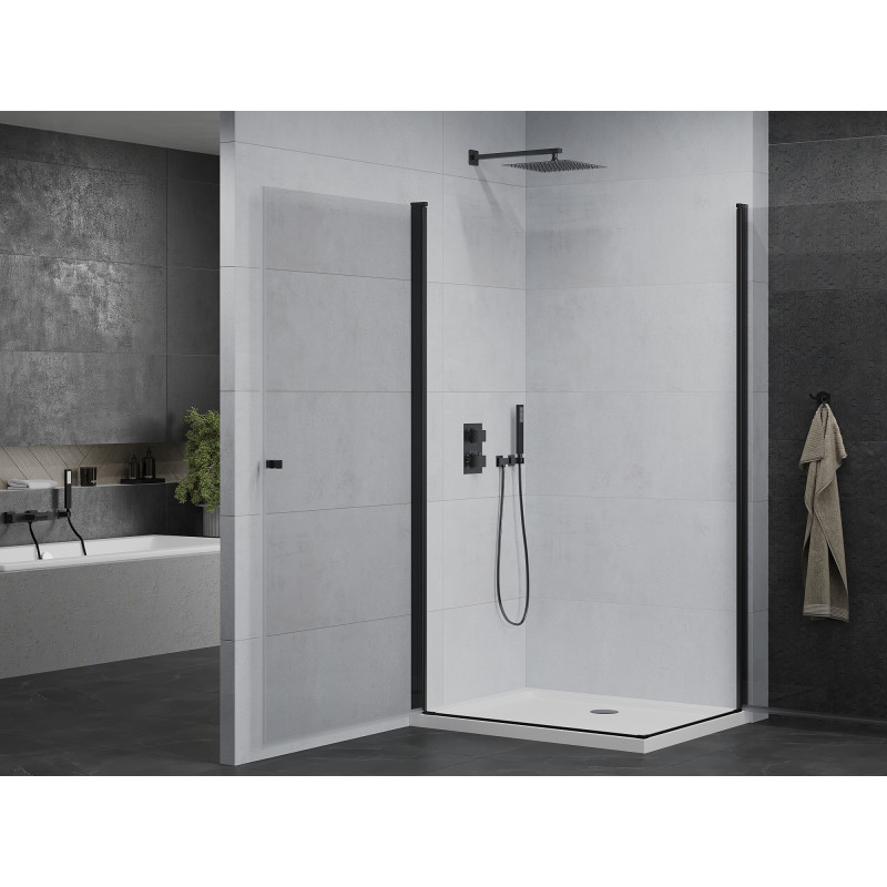 Mexen Pretoria Дуо врата за душ кабина с врата 80 x 70 см, прозрачна, черна +