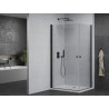 Mexen Pretoria Duo душ кабина отваряща се 90 x 80 см, прозрачна, черна + плосък