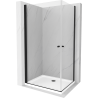 Mexen Pretoria Duo душ кабина отваряща се 90 x 80 см, прозрачна, черна + плосък