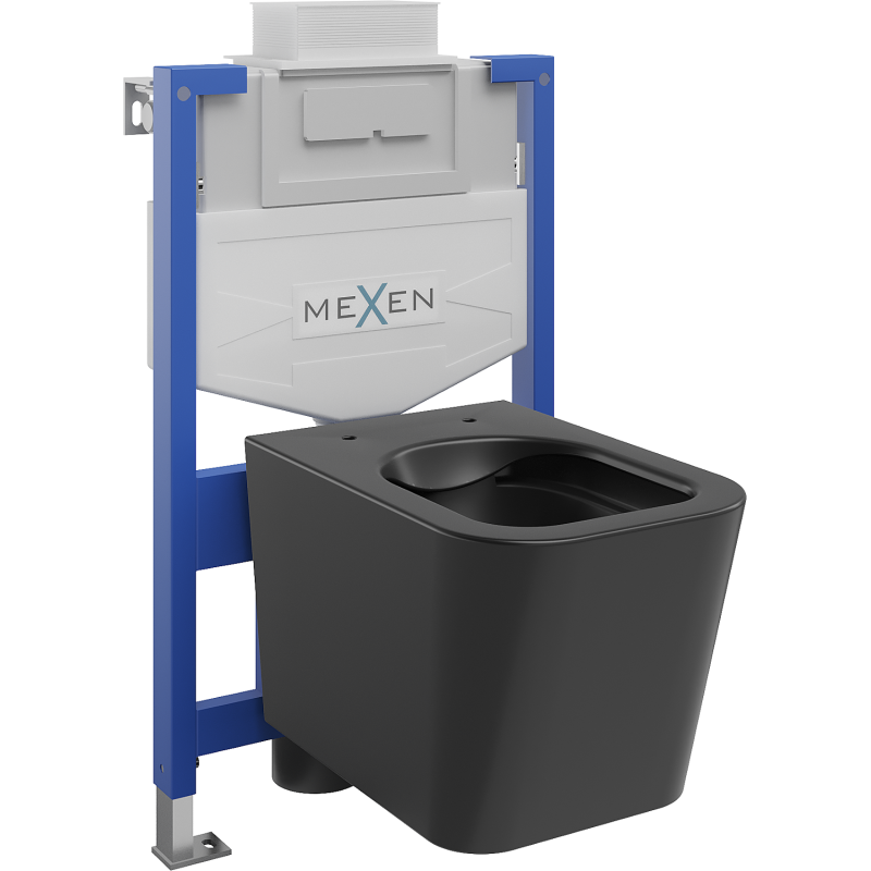 Mexen комплект за вграждане WC структура Fenix XS-U с тоалетна чиния Teo, черен мат - 6853385XX85