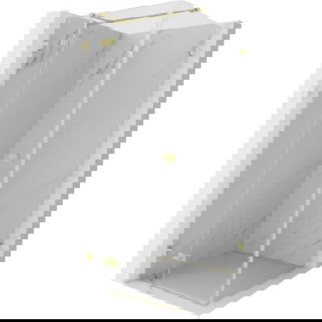 Mexen Lunar T лява душ кабина 90 x 90 см, прозрачна, матово златна - 834T-090-090-55-00-L