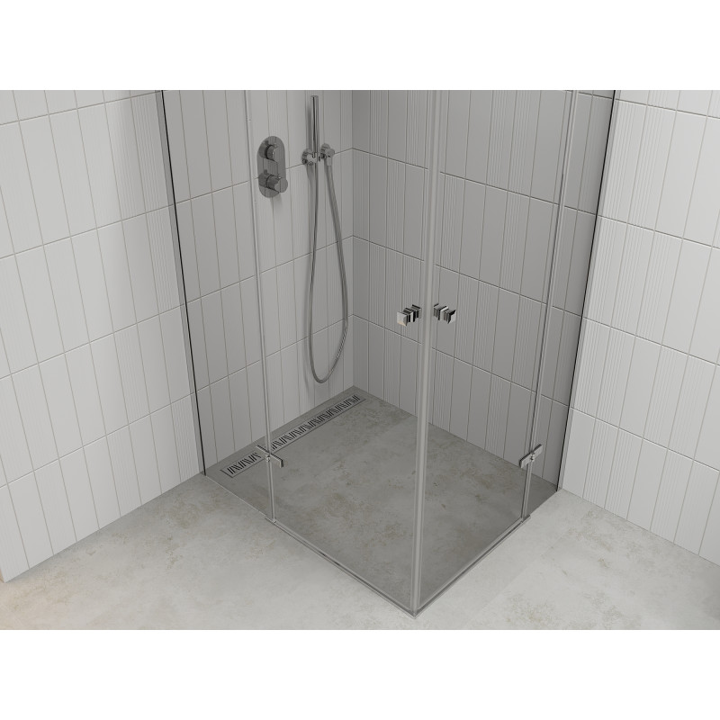 Mexen Roma Душ кабина Duo със завъртаща се врата 110 x 100 см, прозрачна, хром