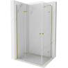 Mexen Roma Duo въртяща се душ кабина 90 x 80 см, прозрачна, златна - 854-090-080-50-00-02