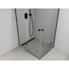 Mexen Roma Дуо душ кабина 80 x 70 см, прозрачна, черна - 854-080-070-70-00-02