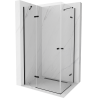 Mexen Roma Duo стъклена душ кабина с врата 90 x 80 см, прозрачна, черна - 854-090-080-70-00-02