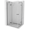 Mexen Roma Душ кабина Duo, отваряема, 90 x 80 см, прозрачна, черна - 854-090-080-70-00-02