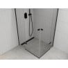 Mexen Roma Duo стъклена душ кабина с врата 90 x 80 см, прозрачна, черна - 854-090-080-70-00-02