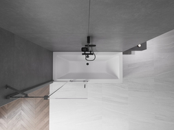 Mexen Velar разглобяем екран за баня с две крила 95 x 150 см, прозрачен, оръжеен метал - 896-095-000-01-95