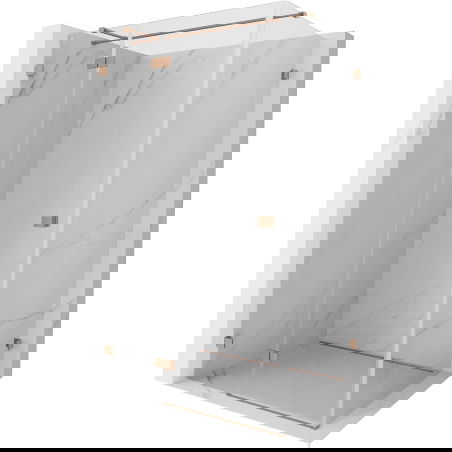 Mexen Lunar T лява душ кабина с плъзгаща се врата 70 x 120 см, прозрачна, четкана мед - 834T-070-120-65-00-L