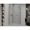 Mexen Roma Duo сгъваем душ кабина 100 x 90 см, прозрачна, златна + корито Flat