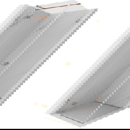 Mexen Lunar T лява сгъваема душ кабина 80 x 80 см, прозрачна, матирана мед - 834T-080-080-65-00-L