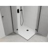 Mexen Roma Duo душ кабина с отваряеми врати 80 x 70 см, прозрачна, черна + душар Flat - 854-080-070-70-02-4010B