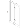 Mexen Cube правоъгълна вана 180 x 80 cm с обшивка и 2-крилен параван 100 cm, прозрачен, черен - 550518080X9010027000