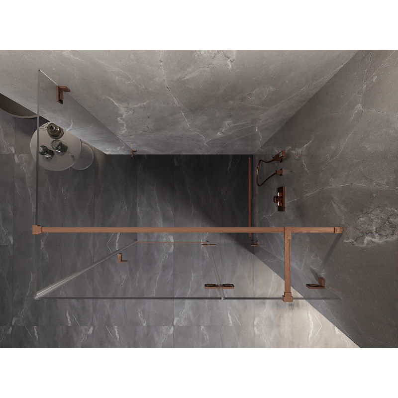 Mexen Lunar T душ кабина отваряема дясна 70 x 80 см, прозрачна, матова мед - 834T-070-080-65-00-P