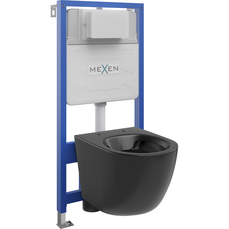 Mexen Lena вграден WC комплект конструкция Fenix Slim с WC чиния, черен мат