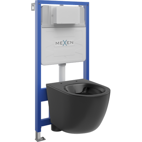Mexen Lena вграден WC комплект конструкция Fenix Slim с WC чиния, черен мат