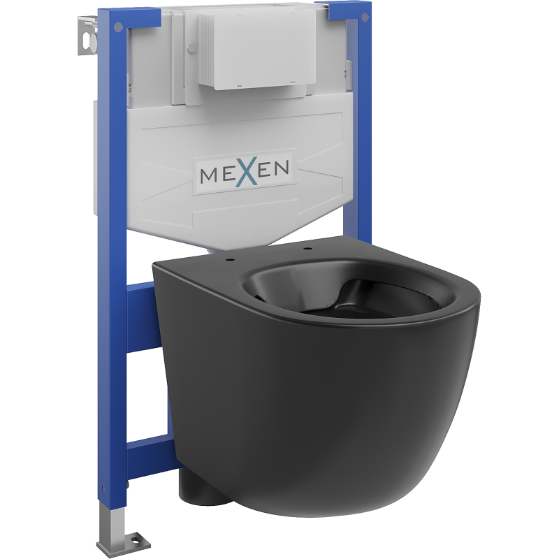 Mexen Lena вграден комплект WC рамка Fenix XS-F с тоалетна чиния, черен мат