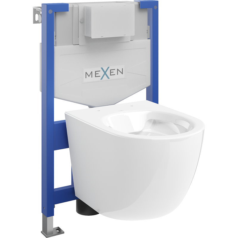 Mexen вградена тоалетна комплект Fenix XS-F с WC чаша Lena, бял гланц - 6803322XX00