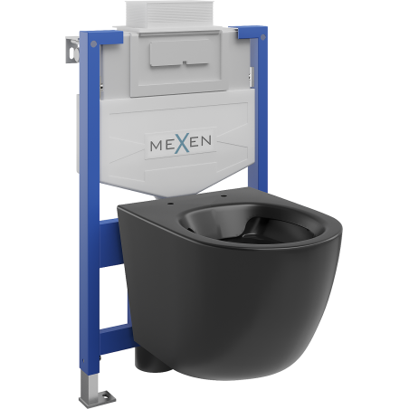 Mexen комплект за вграждане WC, структура Fenix XS-U с WC чиния Lena, черен мат - 6853322XX85