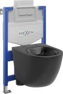 Mexen комплект за вграждане WC стелаж Fenix XS-U с тоалетна чиния Lena, черен мат - 6853322XX85