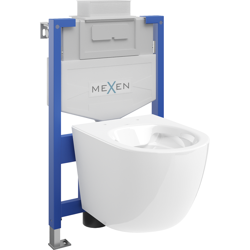 Mexen вграден комплект WC стелаж Fenix XS-U с WC чиния Lena, бял гланц - 6853322XX00