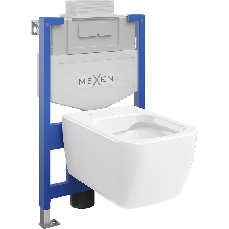 Комплект стенен тоалетен съд Mexen Fenix XS-U с wc чиния Margo, бял гланц - 6853342XX00