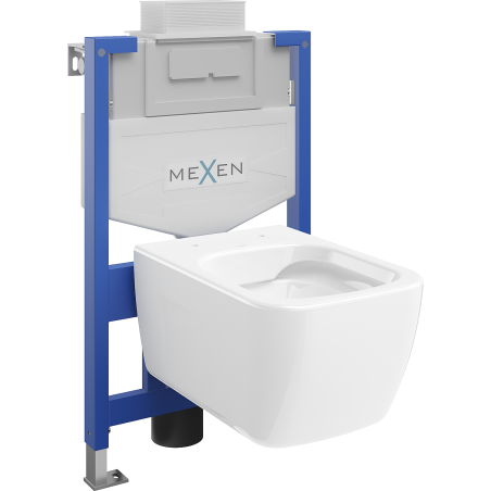 Комплект стенен тоалетен съд Mexen Fenix XS-U с wc чиния Margo, бял гланц - 6853342XX00