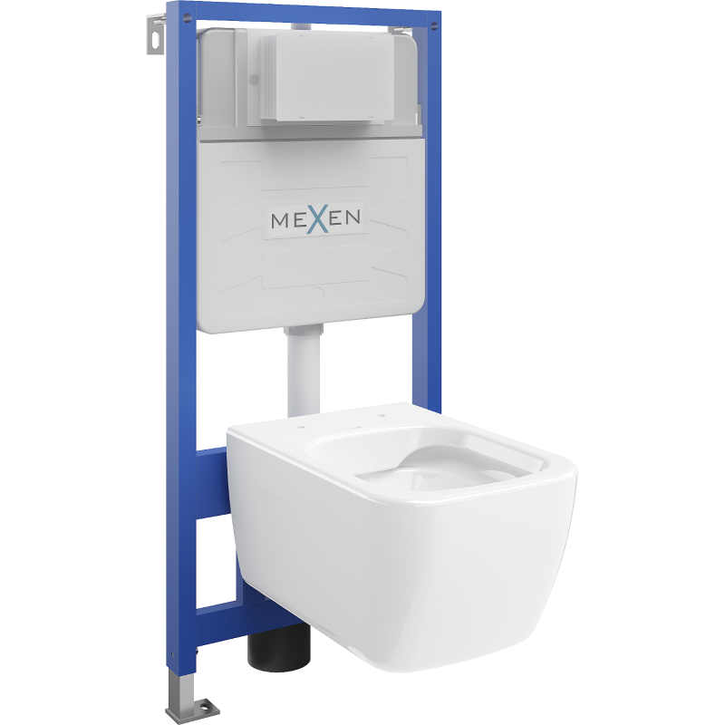 Mexen Margo Вграден комплект WC рамка Fenix Slim с WC чиния, бял гланц - 6103342XX00