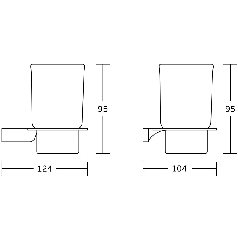 Mexen Rino стояща чаша за четки за зъби, черна - 7027038-70