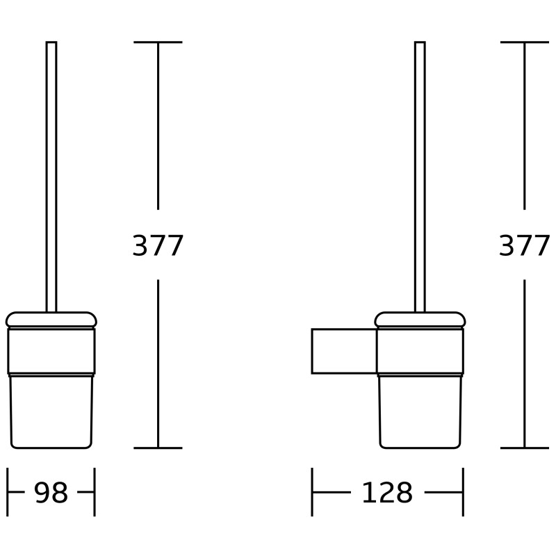 Mexen Base тоалетна четка, черна/златна - 7088250-57