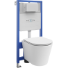 Mexen комплект за стенен монтаж WC стелаж Fenix Slim с чиния WC Rico и капак с бавен пад, матово бяло - 61030724001