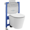 Mexen комплект за вграждане WC стелаж Fenix XS-U с купа WC Rico и седалка със забавено падане, бял мат - 68530724001