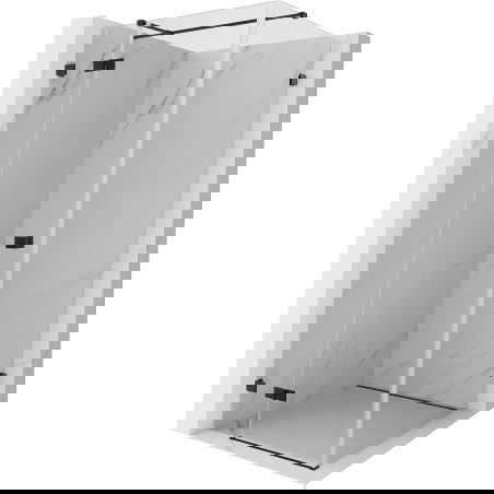 Mexen Lunar T лява отваряема душ кабина 80 x 80 cm, прозрачна, черна - 834T-080-080-70-00-L