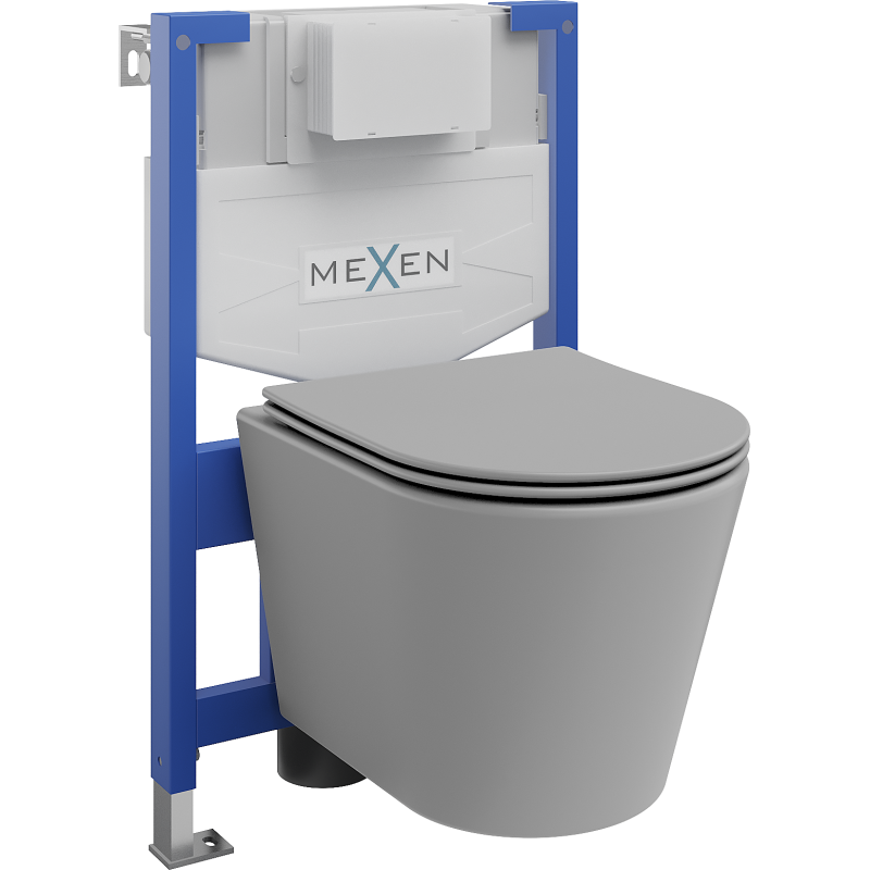 Mexen Rico система за вграждане WC фрейм Fenix XS-F с WC чиния и седалка с плавно