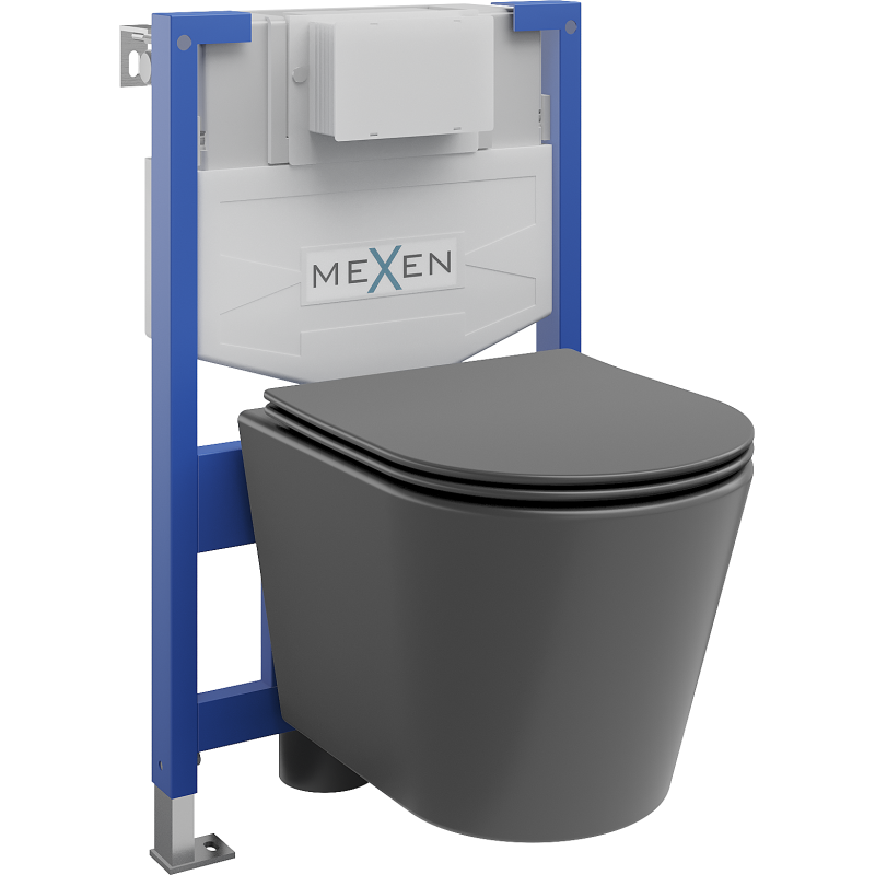 Mexen Rico скрит под стената комплект WC стелаж Fenix XS-F с тоалетна чиния и