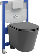 Mexen комплект за вграждане WC стойка Fenix XS-F с чаша WC Rico и капак с плавно затваряне, тъмен сив мат - 68030724071