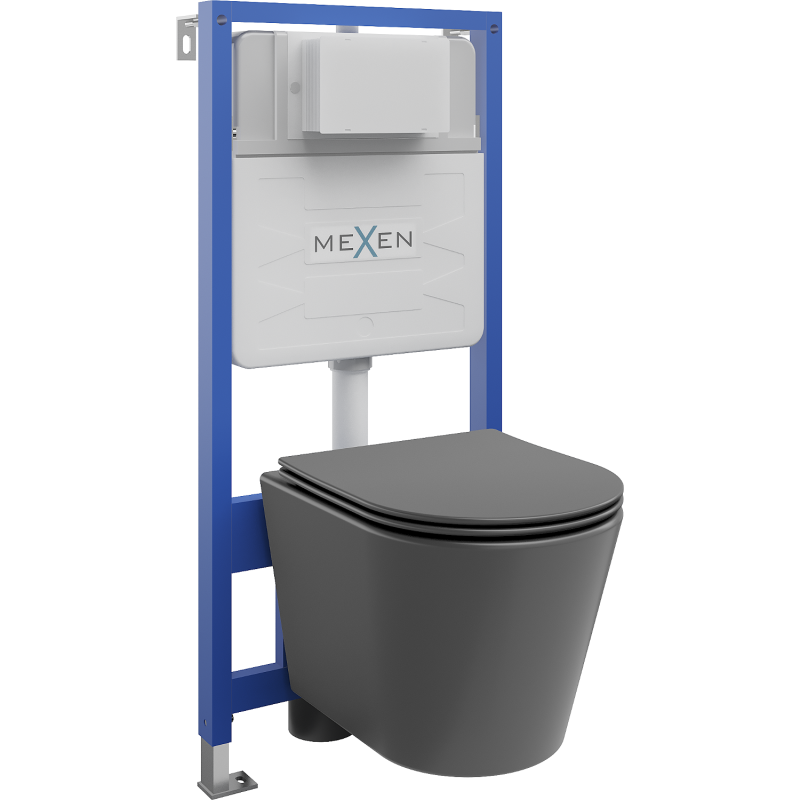 Mexen Rico вграден комплект WC, стойка Fenix Slim с WC чиния и бавно падаща