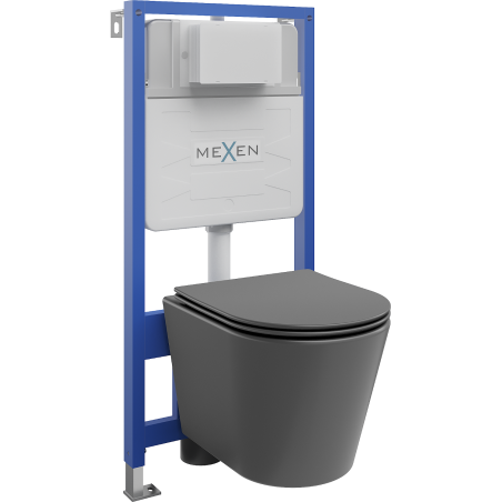 Mexen Rico вграден комплект WC, стойка Fenix Slim с WC чиния и бавно падаща