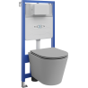 Комплект Meхen вграден WC стелаж Fenix Slim с WC чиния Rico и седалка със забавено падане, светло сив мат - 61030724061