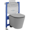 Mexen вграден WC комплект със структура Fenix XS-U с WC чиния Rico и плавно спускаща се седалка, светло сив мат - 68530724061
