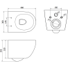 Мексен Лена мивка WC Rimless с капак с активност, дурупласт, тъмен сив мат - 30224071
