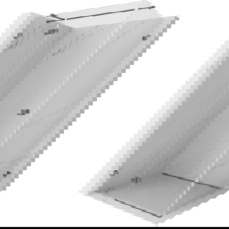 Mexen Lunar T лява сгъваема душ кабина 75 x 70 см, прозрачна, gun metal - 834T-075-070-95-00-L