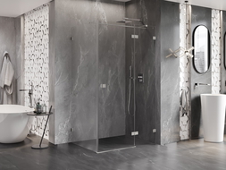 Mexen Lunar T душ кабина с отваряща се дясна врата 70 x 100 см, прозрачна, матов никел - 834T-070-100-97-00-P