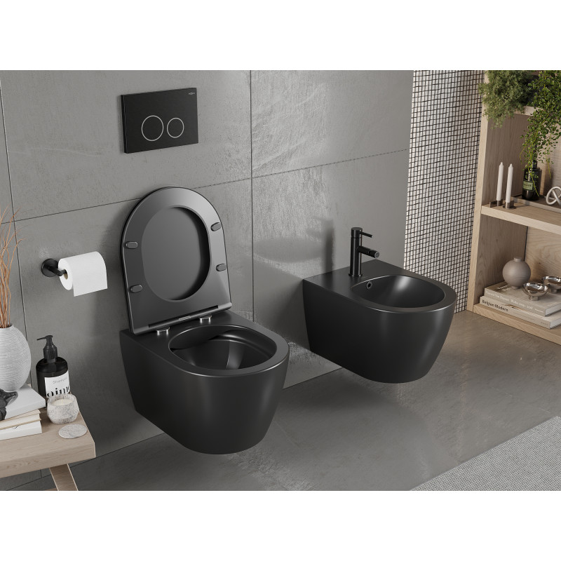 Mexen Carmen WC чиния Rimless с тънка седалка със забавено падане, дуропласт,