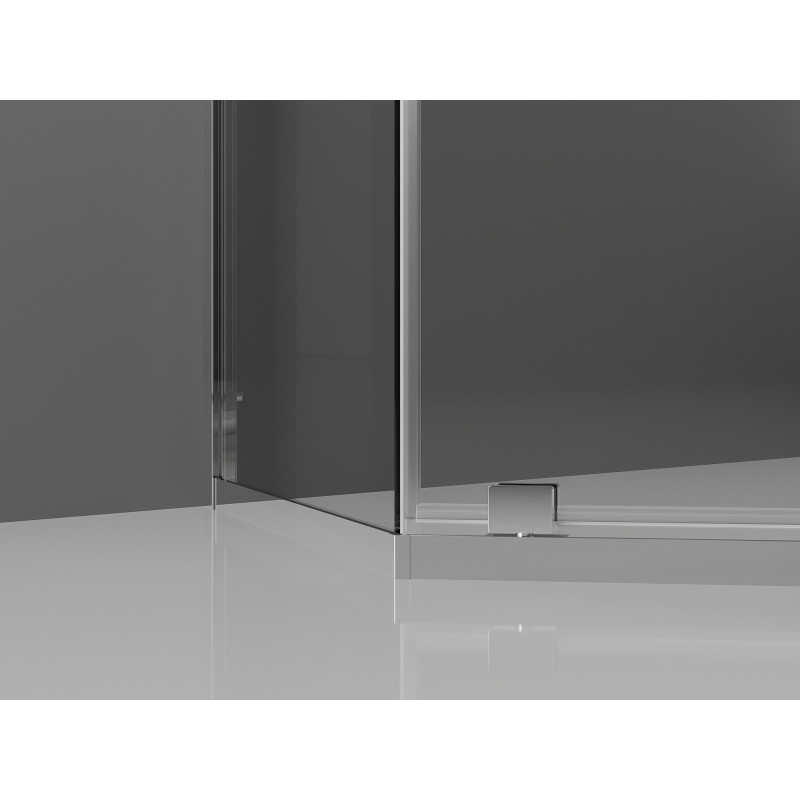 Mexen Exo-R петстенна душ кабина с размери 100 x 80 см, прозрачна, хром