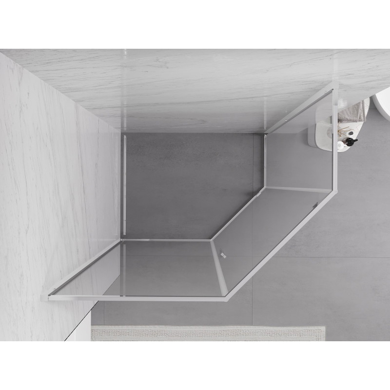 Mexen Exo-R петстенна душ кабина с размери 100 x 80 см, прозрачна, хром