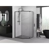 Mexen Exo петостенна душ кабина с панти 100 x 80 см, прозрачна, черна - 812-100-080-70-00