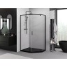 Mexen Exo-R кутийна петоъгълна душ кабина 100 x 90 см, прозрачна, черна